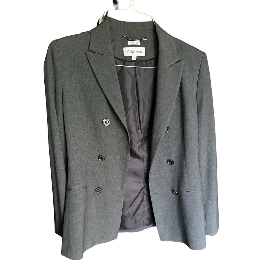 Calvin Klein stretch double breasted blazer suit jacket - Picture 2 of 4